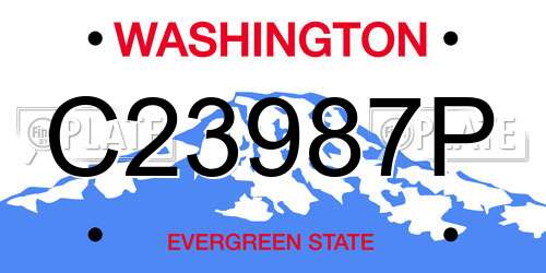 C23987P Washington License Plate