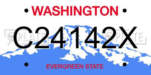 C24142X Washington License Plate