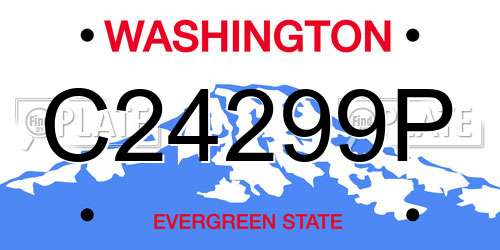 C24299P Washington License Plate