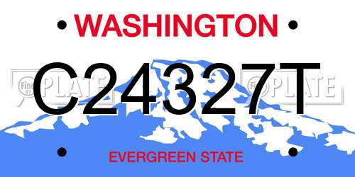 C24327T Washington License Plate