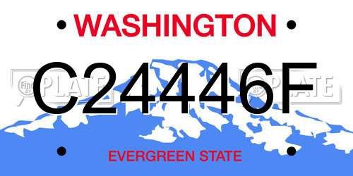 C24446F Washington License Plate