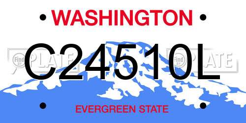 C24510L Washington License Plate