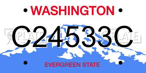 C24533C Washington License Plate