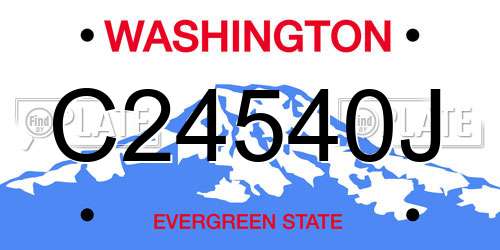 C24540J Washington License Plate