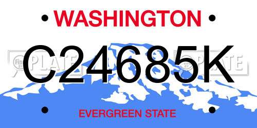 C24685K Washington License Plate