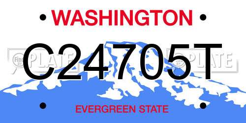 C24705T Washington License Plate
