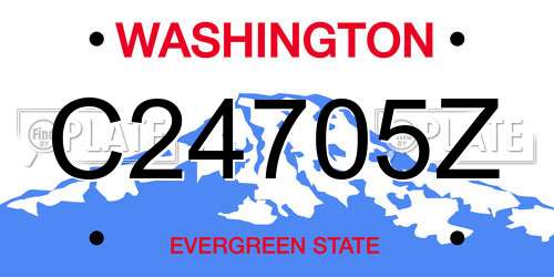 C24705Z Washington License Plate