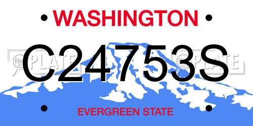 C24753S Washington License Plate