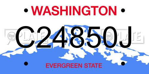 C24850J Washington License Plate
