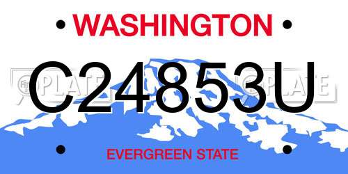 C24853U Washington License Plate
