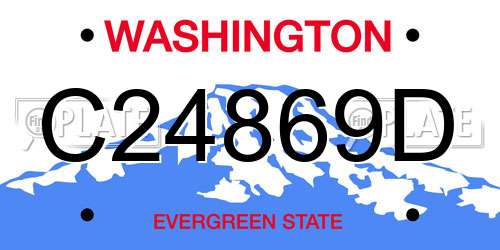 C24869D Washington License Plate