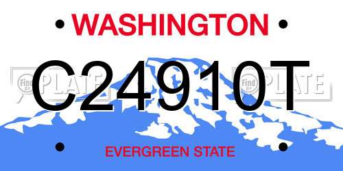 C24910T Washington License Plate