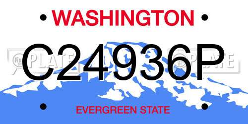 C24936P Washington License Plate