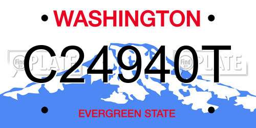 C24940T Washington License Plate