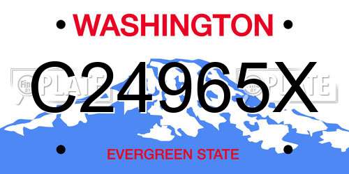 C24965X Washington License Plate
