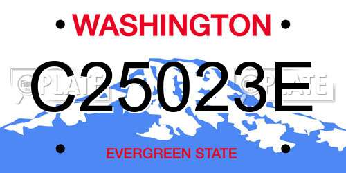 C25023E Washington License Plate