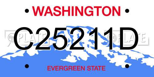 C25211D Washington License Plate
