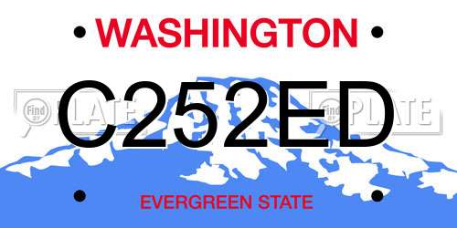 C252ED Washington License Plate