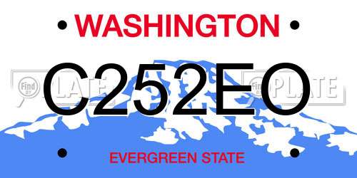 C252EO Washington License Plate