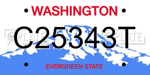 C25343T Washington License Plate