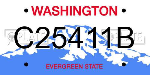C25411B Washington License Plate
