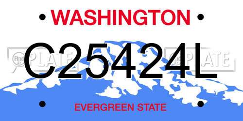 C25424L Washington License Plate