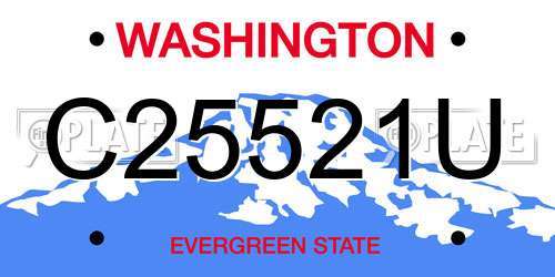 C25521U Washington License Plate