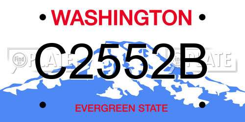 C2552B Washington License Plate