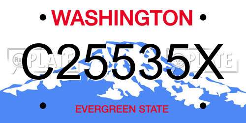 C25535X Washington License Plate