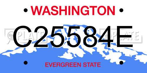 C25584E Washington License Plate