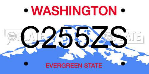 C255ZS Washington License Plate