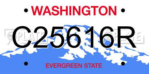 C25616R Washington License Plate