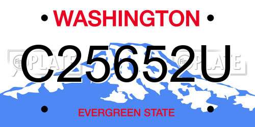 C25652U Washington License Plate