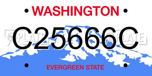 C25666C Washington License Plate