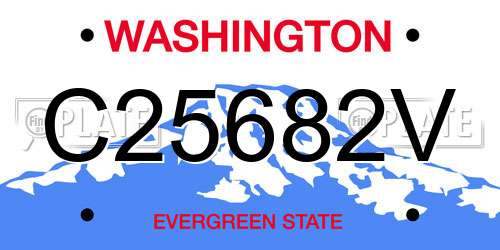 C25682V Washington License Plate