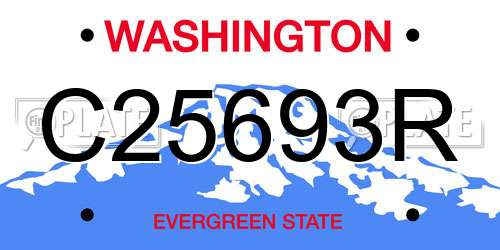 C25693R Washington License Plate
