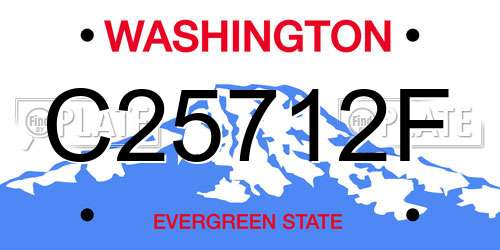 C25712F Washington License Plate