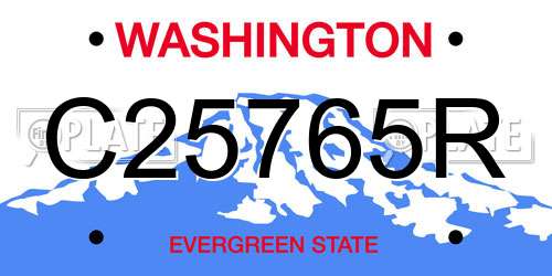 C25765R Washington License Plate