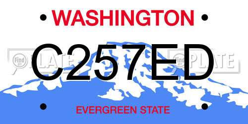 C257ED Washington License Plate