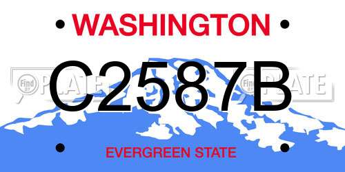 C2587B Washington License Plate