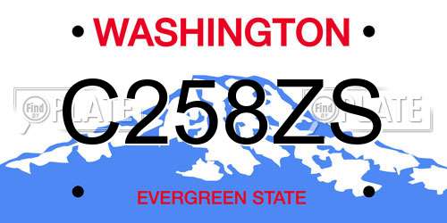 C258ZS Washington License Plate