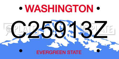 C25913Z Washington License Plate