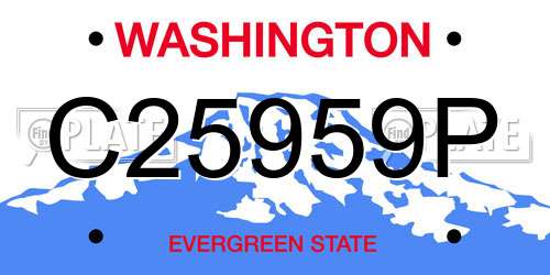 C25959P Washington License Plate