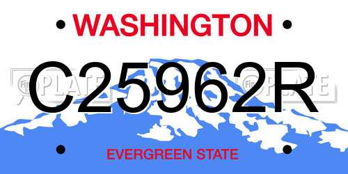 C25962R Washington License Plate