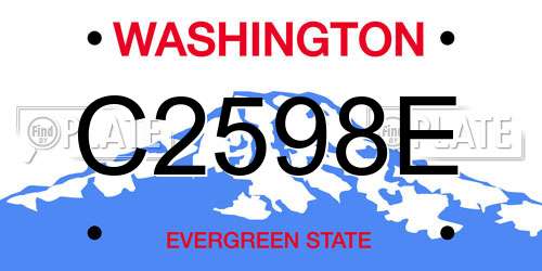 C2598E Washington License Plate