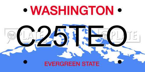 C25TEO Washington License Plate