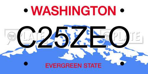 C25ZEO Washington License Plate