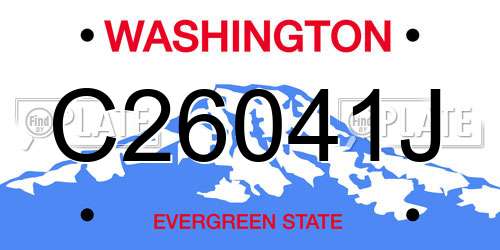 C26041J Washington License Plate