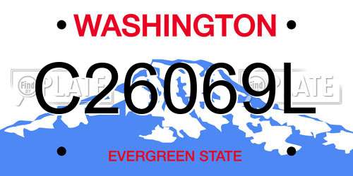 C26069L Washington License Plate