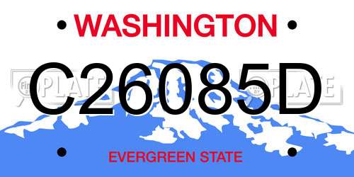 C26085D Washington License Plate